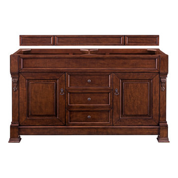 Brookfield 60" Double Vanity, Warm Cherry, Without Top