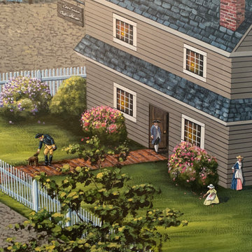 Independence Hall Mural, hand-painted in a Dining Room by Mural Art LLC