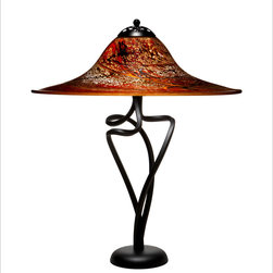 24" Round Paprika Spiral Table Light - Table Lamps
