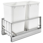 Rev-A-Shelf - Pull Out Double Trash/Waste Container With Soft Close, Aluminum, 27 qt./6.75 gal - Italian influenced and crafted with sturdy aluminum frame, Rev-A-Shelf's 5349 series offers the utmost luxury and function with its full extension soft-close slides. Polymer bins are perfect for small and  large families and are easily removable for cleaning.   Finish your installation by attaching your own cabinet door with the provided hardware. Available in various colors, heights and widths.