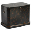 Mediterranean Hand Painted Black and Gold Trunk