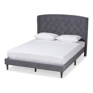 Neda Modern Upholstered Platform Bed Midcentury Platform Beds