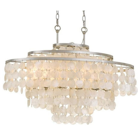 Crystorama Brielle 6-Light Linear Chandelier, Antique Silver