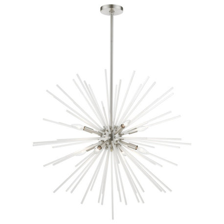 Uptown 8 Light Brushed Nickel Large Foyer Chandelier