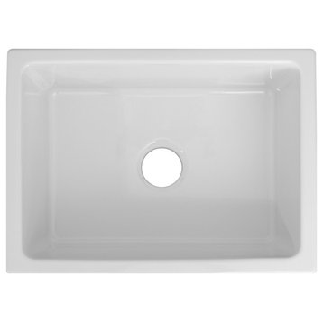 ZLINE 24 in. Fireclay Sink, Fireclay/White Gloss, Single Bowl, FRC5120-WH-24