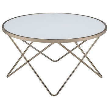 Frosted Glass and Champagne Coffee Table
