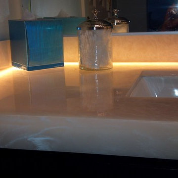 Milk Glass Vanity Top w/LED Lighting