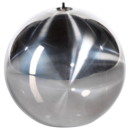 4" Tall "Titanium" Wax Ball Candles, Silver, Set of 3