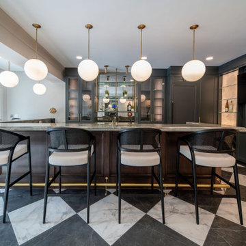 Art Deco-Inspired Basement, Pool, and Cabana