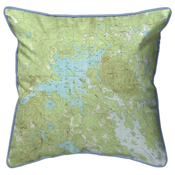 Betsy Drake Squam Lake, NH Nautical Map Small Corded Indoor/Outdoor Pillow 12x1