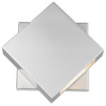 Z-Lite - Quadrate 1 Light Outdoor Wall Sconce in Silver - Silver finish lends a sleek modern look to this energy-efficient LED wall sconce. Complete with a sand-blasted glass diffuser for a soft glow the sconce shows off a geometric layered effect sure to catch the eye.&nbsp