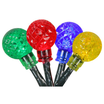 Multicolor LED G20 Globe Christmas Lights, Green Wire, 240-Piece