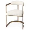 Hollyfield 20.5 x 21.3 x 29.5 Cream Fabric Seat, Gold Iron Frame Dining Chair