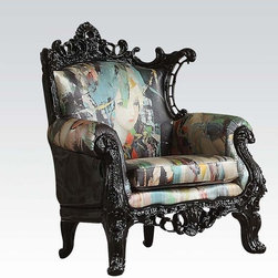 Acme 59126 Sanjay Black Frame and PU Accent Chair - Armchairs And Accent Chairs