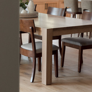 'Supernova' White Oak Dining Table with Fluted Tableskirt Edging