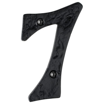 The Mascot Hardware Hammered 4" Black House Number 7