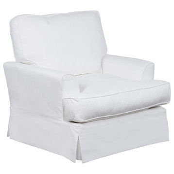 Sunset Trading Ariana Contemporary Fabric Slipcovered Chair in White