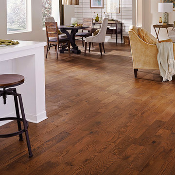 Cozy, Traditional Great Room - Elegance Flint, Solid, White Oak Hardwood