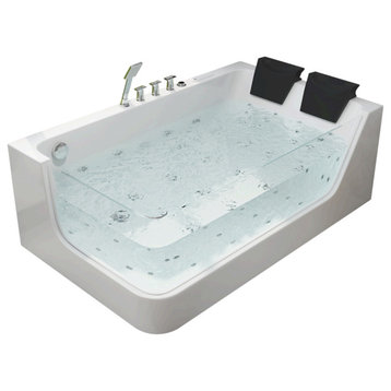 Acrylic LED Whirlpool & Water Massage Bathtub Decoration Transparent in White