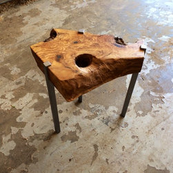 Olive w/ natural lacquered steel - Side Tables And End Tables