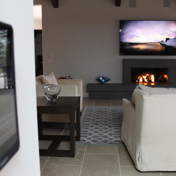 On-wall iPad universal remote to control TV and fireplace - Rancho Santa Fe