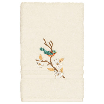 Linum Home Textiles Spring Time Embellished, Cream, Hand Towel, Single