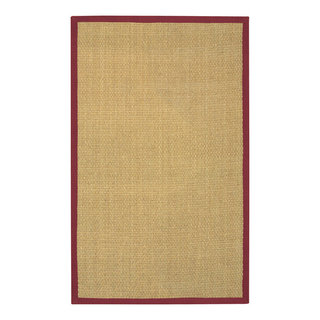 Chandra Coastal Coared Rug, Red/Natural, 2'0