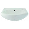 White Small Bathroom Wall Mount Sink Rounded Space Saving