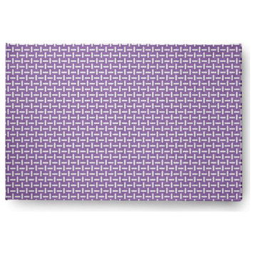Woven Stitch Soft Chenille Area Rug, Purple, 2'x3'