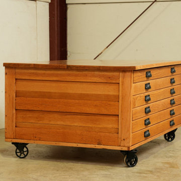 Antique Oak Flat File Cabinet Restoration