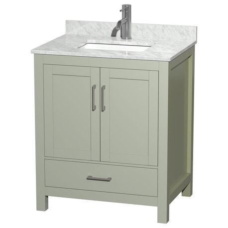 Wyndham Collection WCS141430SUNSMXX Sheffield 30" - Light Green / Brushed