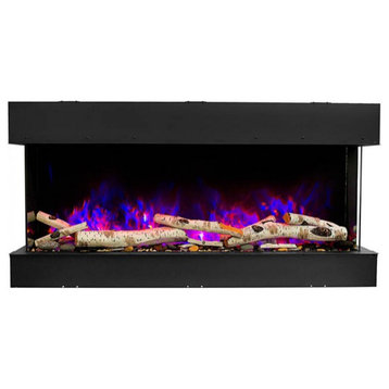 30" unit – 10 5/8" in depth 3 sided glass fireplace
