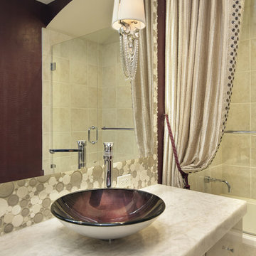 Custom Vessel Sink with Crystal-Studded Faucet