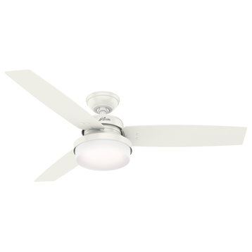 Hunter Fan Company 52" Sentinel Fresh White Ceiling Fan With Light and Remote