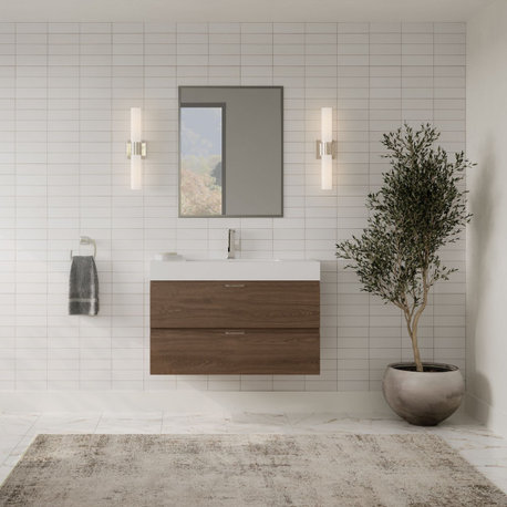 Bliss Bath Vanity, Butternut, 36", Single Sink, Wall Mount