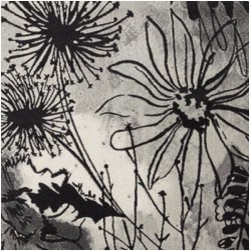 Surya Aberdine Modern Floral Grey and Black Rug - Area Rugs