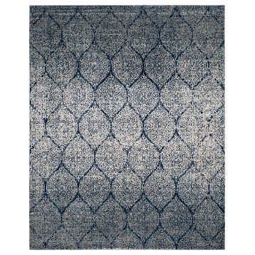 Safavieh Madison Collection MAD604 Rug, Navy/Silver, 9' X 12'