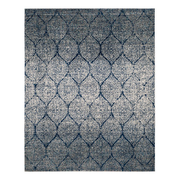 Safavieh Madison Collection MAD604 Rug, Navy/Silver, 8' X 10'