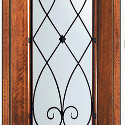 Prehung Single Door 96 Wood Mahogany Charleston 3/4 Lite - Front Doors
