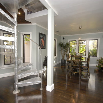 Dining Room with Spiral Stairs