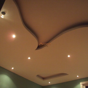 Classic Tray Waffle Ceiling in Family Room in a House Hamilton