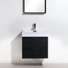 Bliss 24" Black Wall Mount Modern Bathroom Vanity