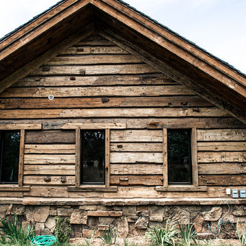 Hand Hewn Slab Siding with Original Joinery