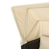 GDF Studio Grayson Outdoor Aluminum Framed Wicker Sofa and Canopy, Multi-Brown/Beige