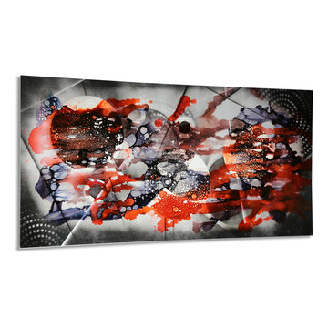 Premonition - Orange, Black & Brown Modern Metal Painting, Contemporary Wall Art