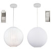 Kira Home Nova 12" Modern White Fabric Shade Lantern Globe Pendant Light