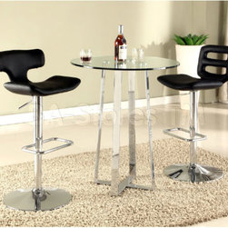 Chambers 3 PC Counter Set with Black Stools (Table and 2 Counter Stools) - Bar Stools And Counter Stools