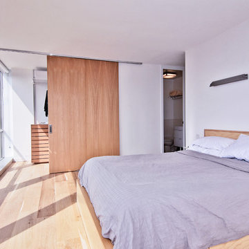 Plain Saw White Oak Bookcases & Ash Storage Bed