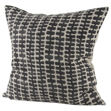 Light Gray and Black Throw Pillow Cover