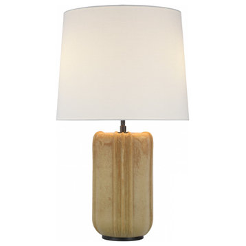 Minx Large Table Lamp, 2-Light, Yellow Oxide, Linen Shade, 31.25"H